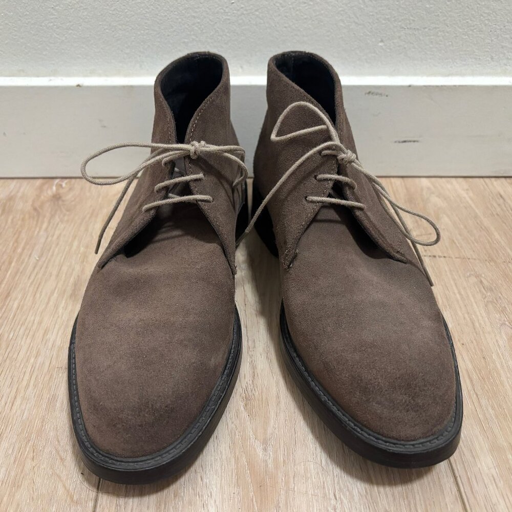 $450 Boggi Milano Light Brown/ Taupe Suede Chukka Boots/ Shoes EU 40 US 7
